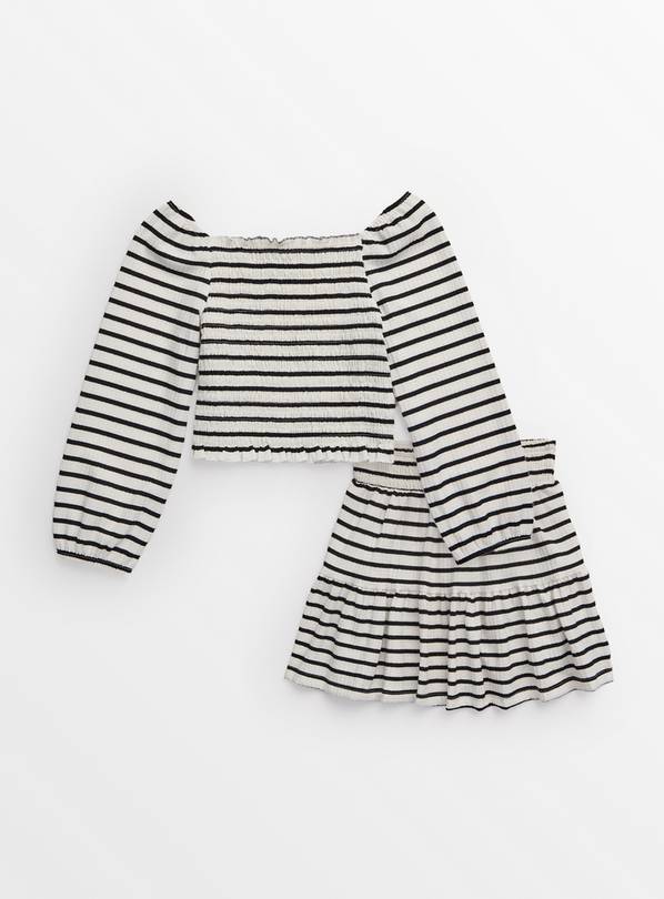 Stripe Long Sleeve Blouse & Skirt Set 5 years